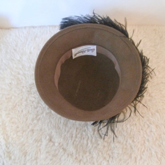 Vintage Anita Pineault Wool Felt Hat With Feathers - Picture 6 of 9